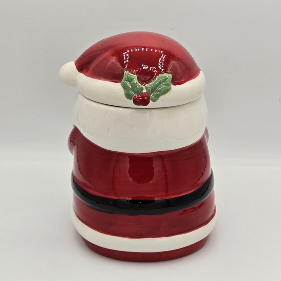 HOLIDAY TIME Christmas Santa Claus with Gingerbread Earthenware Candy/Cookie Jar - Picture 4 of 10